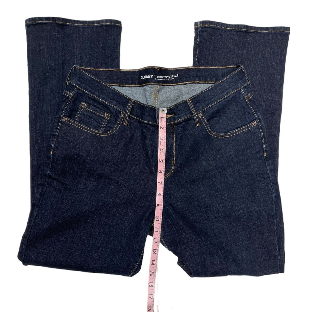 Old Navy Curvy Mid-Rise Boot Cut Dark Wash Jean Womans 14 Short - Picture 6 of 7
